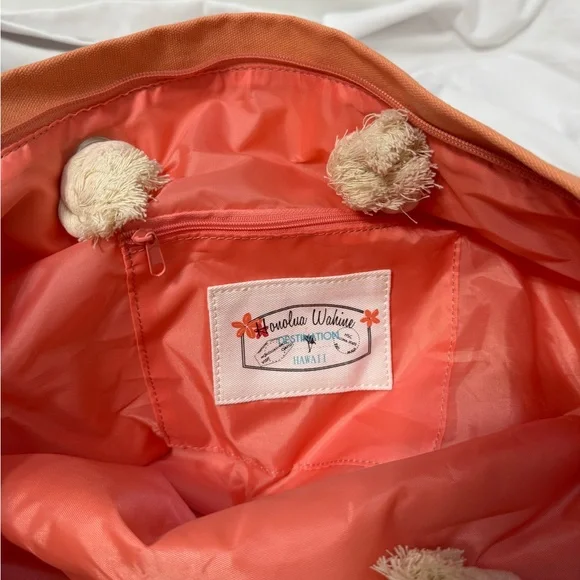 NWT Honolua Wahine - Billabong “Honolua Hawaii” Guava Colored Tote Bag. One size - Picture 7 of 14